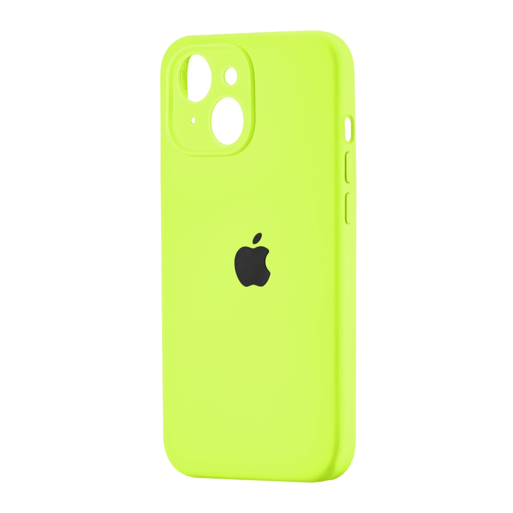 Silicone Case Square Full Camera Protective (AA) для iPhone 13 (Neon Green)-0